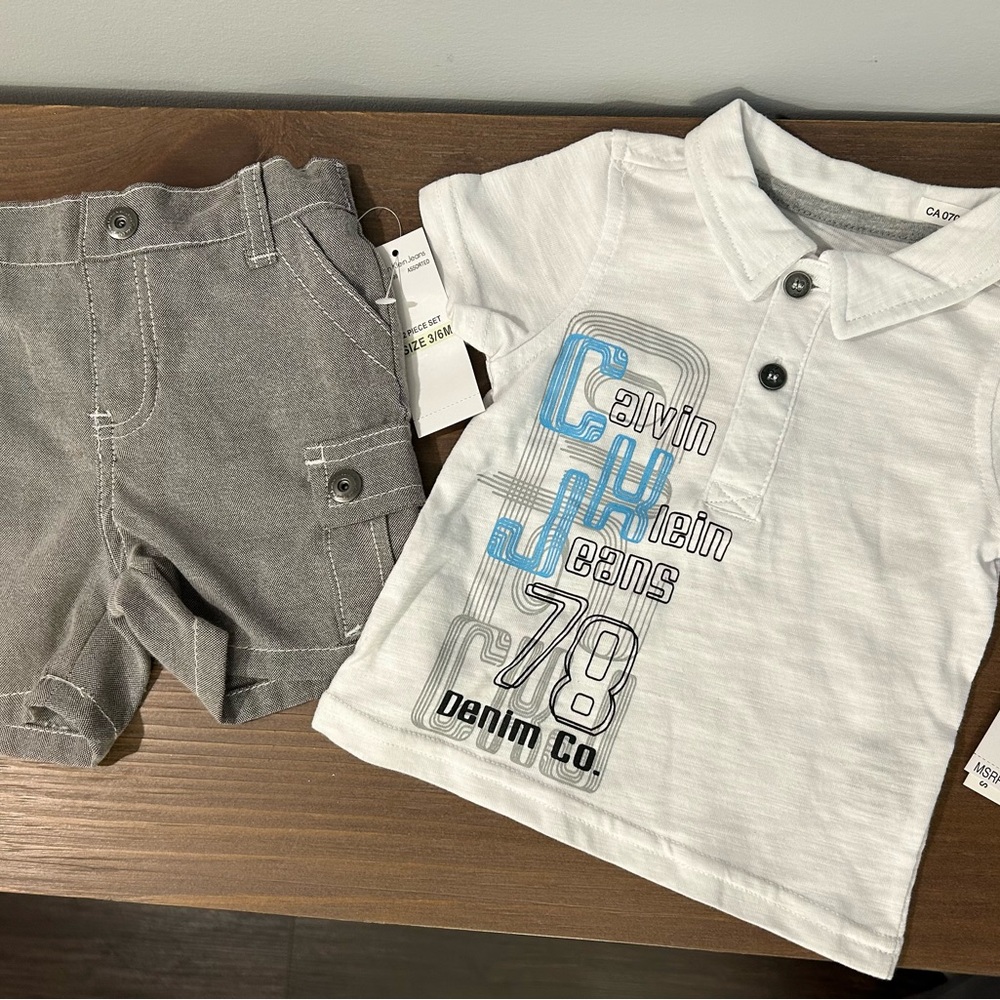 3-6 m Calvin Klein Kids White Polo Set